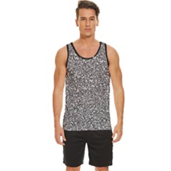 Fuck You Phrase Sketchy Drawing Motif Random Pattern Black Backgrond Men s Wide Collar Tank Top by dflcprintsclothing