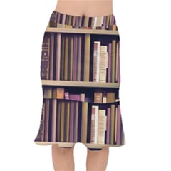 Books Bookshelves Office Fantasy Background Artwork Book Cover Apothecary Book Nook Literature Libra Short Mermaid Skirt by Posterlux