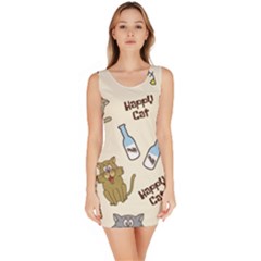 Happy Cats Pattern Background Bodycon Dress by Grandong