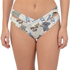 Happy Cats Pattern Background Double Strap Halter Bikini Bottoms by Grandong