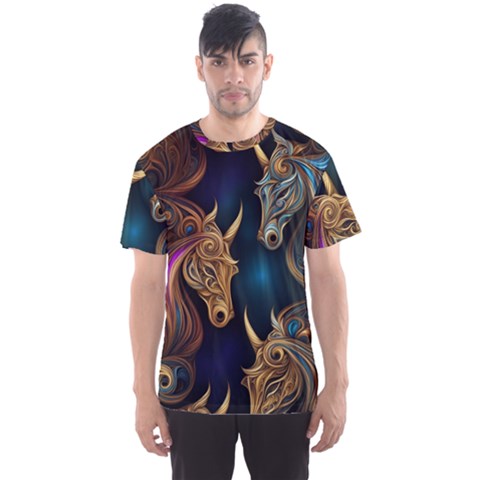 Pattern With Horses Men s Sport Mesh T-shirt by 2607694a