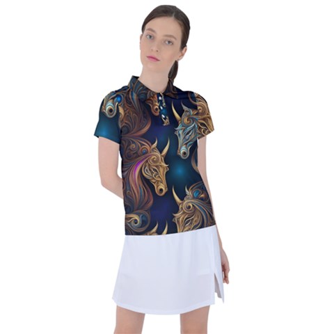 Pattern With Horses Women s Polo T-shirt by 2607694a