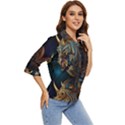 pattern with horses Women s Quarter Sleeve Pocket Shirt View2