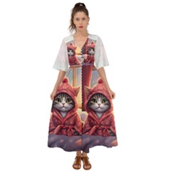 Cat 2 Kimono Sleeve Boho Dress by 2607694a