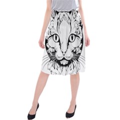 Cat - Artistic Paper Cut Midi Beach Skirt by 2607694c