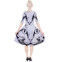 Cat - Artistic Paper Cut Quarter Sleeve A-Line Dress With Pockets View2