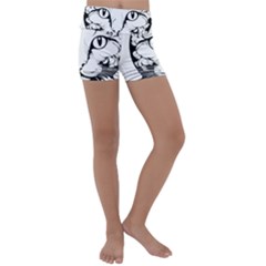 Cat - Artistic Paper Cut Kids  Lightweight Velour Yoga Shorts by 2607694c