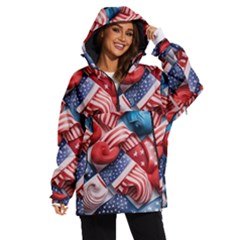 Us Presidential Election Colorful Vibrant Pattern Design  Women s Ski And Snowboard Waterproof Breathable Jacket by dflcprintsclothing