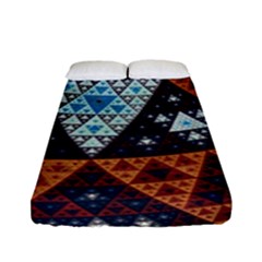 Fractal Triangle Geometric Abstract Pattern Fitted Sheet (full/ Double Size) by Cemarart