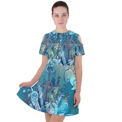 Adventure Time Lich Short Sleeve Shoulder Cut Out Dress  by Bedest