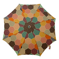 Abstract Hex Hexagon Grid Pattern Honeycomb Hook Handle Umbrellas (large) by Proyonanggan