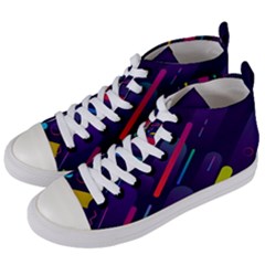 Colorful Abstract Background Women s Mid-top Canvas Sneakers by Ravend