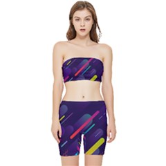 Colorful Abstract Background Stretch Shorts And Tube Top Set by Ravend