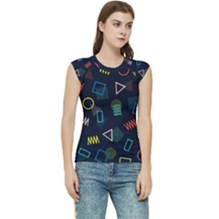 Memphis Seamless Patterns Abstract Jumble Textures Women s Raglan Cap Sleeve T-shirt by Hannah976