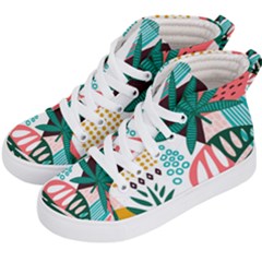 Abstract Seamless Pattern With Tropical Leaves Kids  Hi-top Skate Sneakers by Hannah976