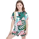 Abstract Seamless Pattern With Tropical Leaves Kids  T-Shirt And Sports Shorts Set View1