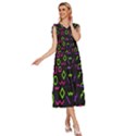 Geometric Seamless Pattern V-Neck Drawstring Shoulder Sleeveless Maxi Dress View3