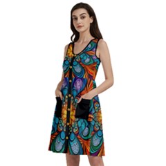 Schwarz Bunt Sleeveless Dress With Pocket by 2607694c