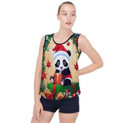 Schwarz Pandaweihnachten300dpi Bubble Hem Chiffon Tank Top by 2607694b