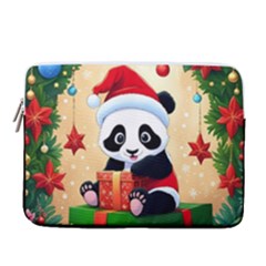 Schwarz Pandaweihnachten300dpi 14  Vertical Laptop Sleeve Case With Pocket by 2607694b