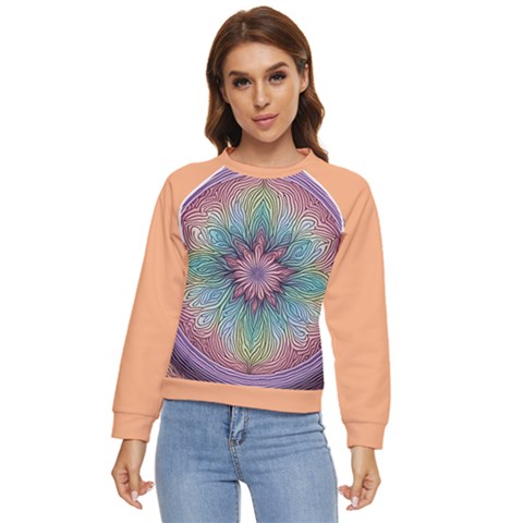 Orange3 Pattern 4 Women s Long Sleeve Raglan T-shirt by 2607694c