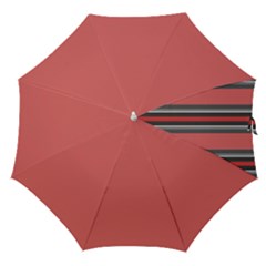 Rosa Grau Streifen Straight Umbrellas by 2607694c