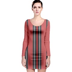 Rosa Grau Streifen Long Sleeve Bodycon Dress by 2607694c