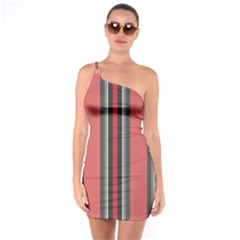 Rosa Grau Streifen One Shoulder Ring Trim Bodycon Dress by 2607694c