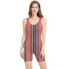 Rosa Grau Streifen Women s Wrestling Singlet by 2607694c