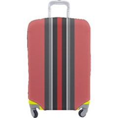 Rosa Grau Streifen Luggage Cover (large) by 2607694c