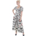 Big Collection With Hand Drawn Objects Valentines Day Button Up Short Sleeve Maxi Dress View1