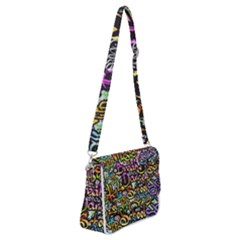 Graffiti Word Seamless Pattern Shoulder Bag With Back Zipper by Bedest