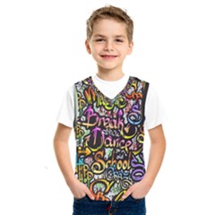 Graffiti Word Seamless Pattern Kids  Basketball Tank Top by Bedest