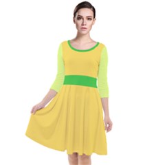 4 Farben Quarter Sleeve Waist Band Dress by 2607694c