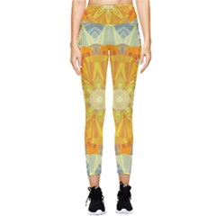 Sunshine Sunny Sun Abstract Yellow Pocket Leggings  by Ravend