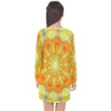 Sunshine-sunny-sun-abstract-yellow - Long Sleeve Chiffon Shift Dress  View2