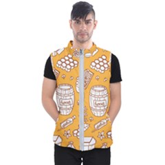 Vector-honey-element-doodle-seamless-pattern-with-beehive-beeke Men s Puffer Vest by Ket1n9