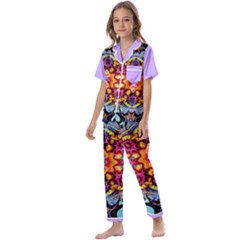 Pink Florales Muster Kids  Satin Short Sleeve Pajamas Set by 2607694c