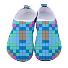 Checkerboard Square Abstract Women s Sock-style Water Shoes by Ravend