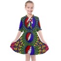 Grateful Dead Bear Pattern Kids  All Frills Chiffon Dress View1