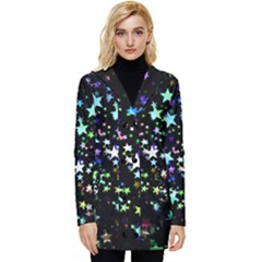 Christmas Star Gloss Lights Light Button Up Hooded Coat  by Ket1n9