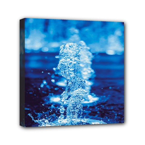 Water Blue Wallpaper Mini Canvas 6  X 6  (stretched) by Azkajaya