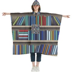 Bookshelf Women s Hooded Rain Ponchos by Ket1n9