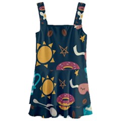 Seamless-pattern-with-breakfast-symbols-morning-coffee Kids  Layered Skirt Swimsuit by Ket1n9