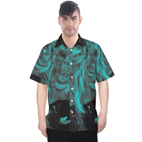 Angry Male Lion Predator Carnivore Men s Hawaii Shirt by Ndabl3x