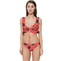 Abstract-bug-cubism-flat-insect Low Cut Ruffle Edge Bikini Set View1