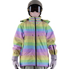 Cute Pastel Rainbow Stripes Women s Zip Ski And Snowboard Waterproof Breathable Jacket by Ket1n9