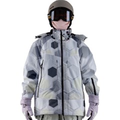 Honeycomb Pattern Women s Zip Ski And Snowboard Waterproof Breathable Jacket by Ket1n9