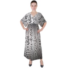 Science Formulas V-neck Boho Style Maxi Dress by Ket1n9