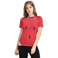 Watermelon Pillow Fluffy Women s Short Sleeve Rash Guard by Azkajaya